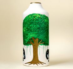 Handcrafted Ceramic Phad Green Tree Elephant Decorative Vase